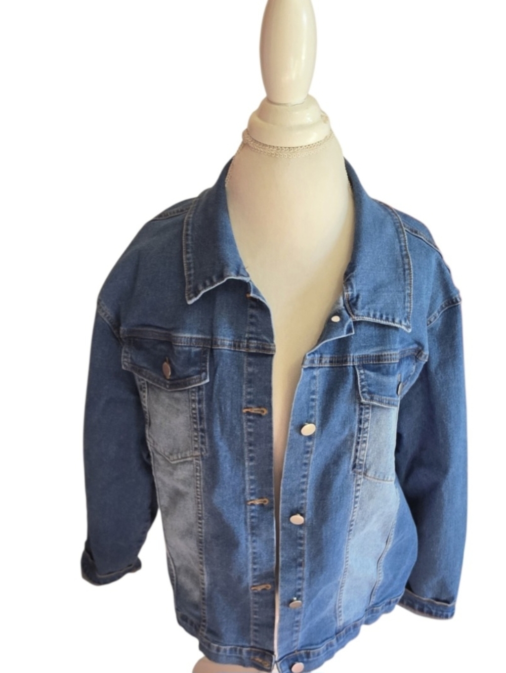 🌀 Source Unknown Blue Denim Jean Jacket